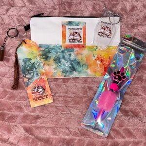 Books Are My Happy Place Multicolor Bookish Accessory Set cats pen bookmark